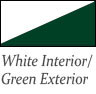 white interior and green exterior Patio Doors